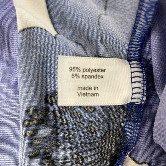 Lane Bryant Key Hole Neck Floral‎ Faux Wrap Tie Midi Dress Blue Black Size 22/24 - Picture 12 of 15